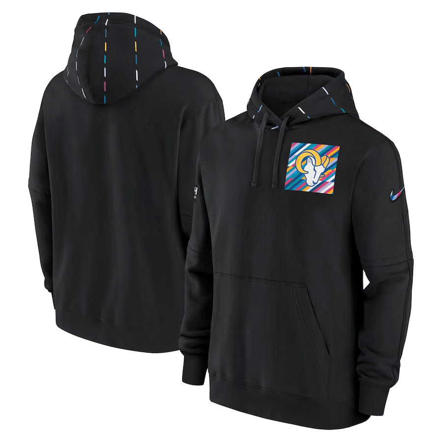 Men's Los Angeles Rams Black 2023 Crucial Catch Club Pullover Hoodie Men's Los Angeles Rams Black 2023 Crucial Catch Club Pullover Hoodie